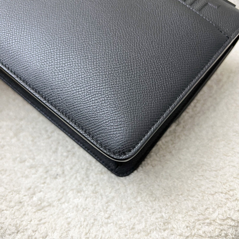 Dior 30 Montaigne Flap Bag in Ultramatte Grained Black Leather and BHW (Model: M9203SBAV, Colour: M989)