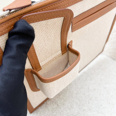 Hermes Cargo Voyage Pochette in Ecru Beige Toile H Canvas, Gold Swift Leather and PHW