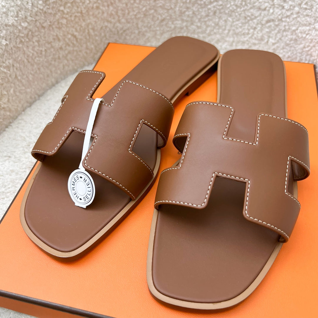 Hermes Oran Sandals in Gold Box Calfskin Sz 40 – Brands Lover