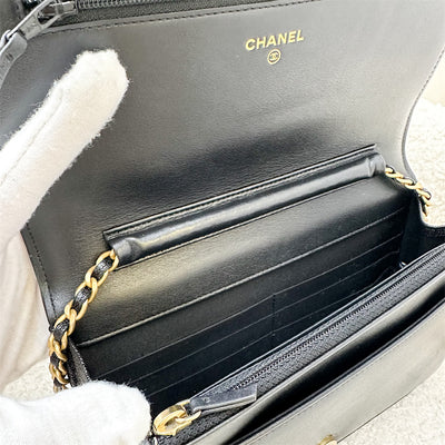 Chanel Boy Wallet on Chain WOC in Black Caviar and AGHW