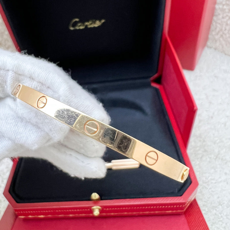 Cartier Love Bracelet Small Model SM in 18K Pink / Rose Gold Sz 15