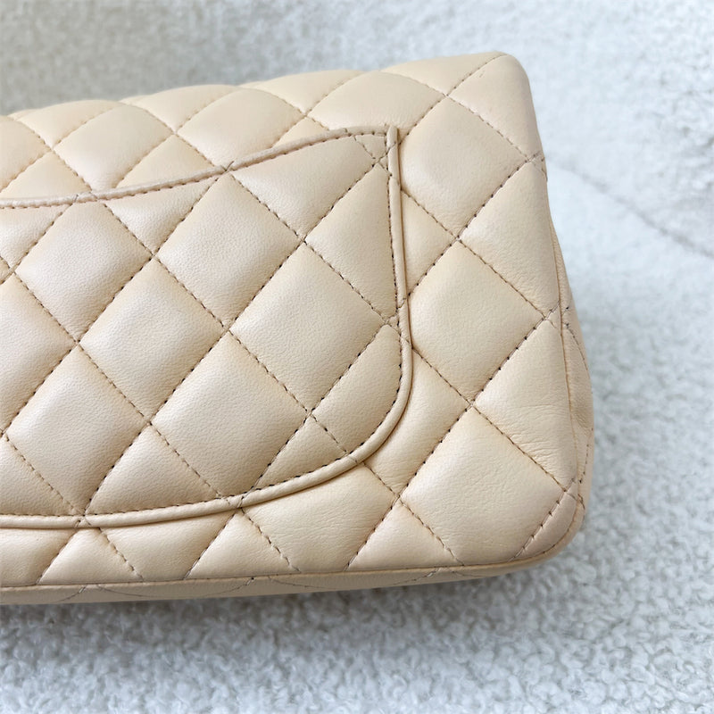 Chanel Classic Mini Rectangle Flap in Beige Stiff Lambskin AGHW