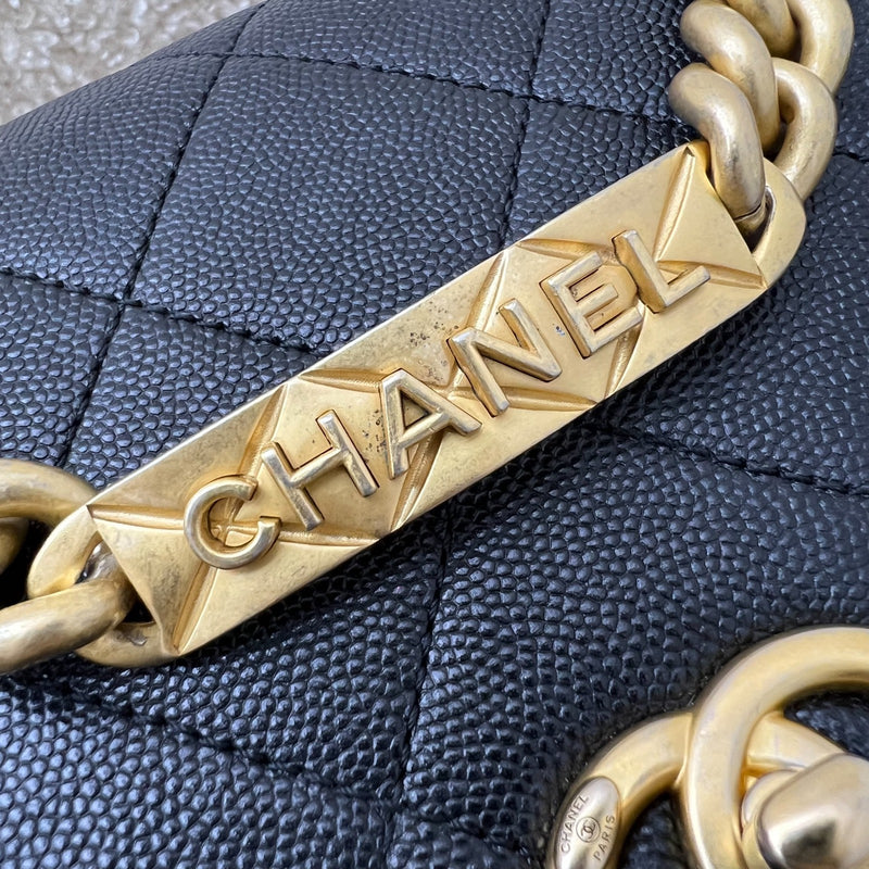 Chanel Bracelet Handle Small Flap in Black Caviar and AGHW