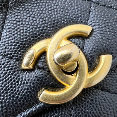 Chanel Bracelet Handle Small Flap in Black Caviar and AGHW