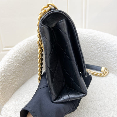 Chanel Bracelet Handle Small Flap in Black Caviar and AGHW