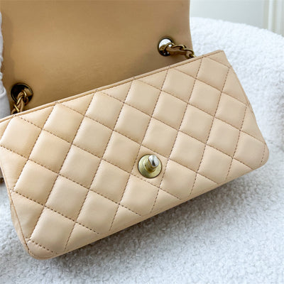 Chanel Classic Mini Rectangle Flap in Beige Stiff Lambskin AGHW