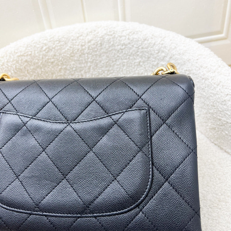 Chanel Bracelet Handle Small Flap in Black Caviar and AGHW