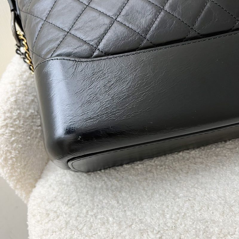 Chanel Medium (New Large) Gabrielle Hobo Bag in Black Calfskin and 3-tone HW