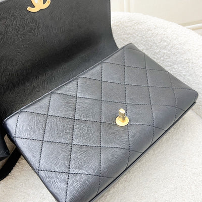 Chanel Bracelet Handle Small Flap in Black Caviar and AGHW