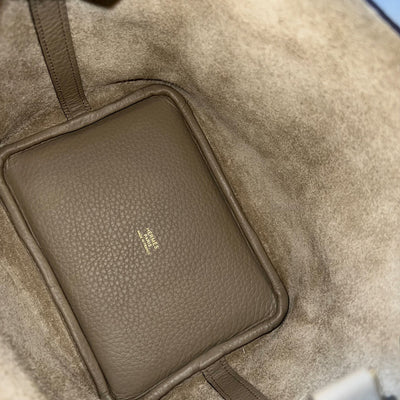 Hermes Picotin 18 in Beige Marfa Clemence Leather and GHW