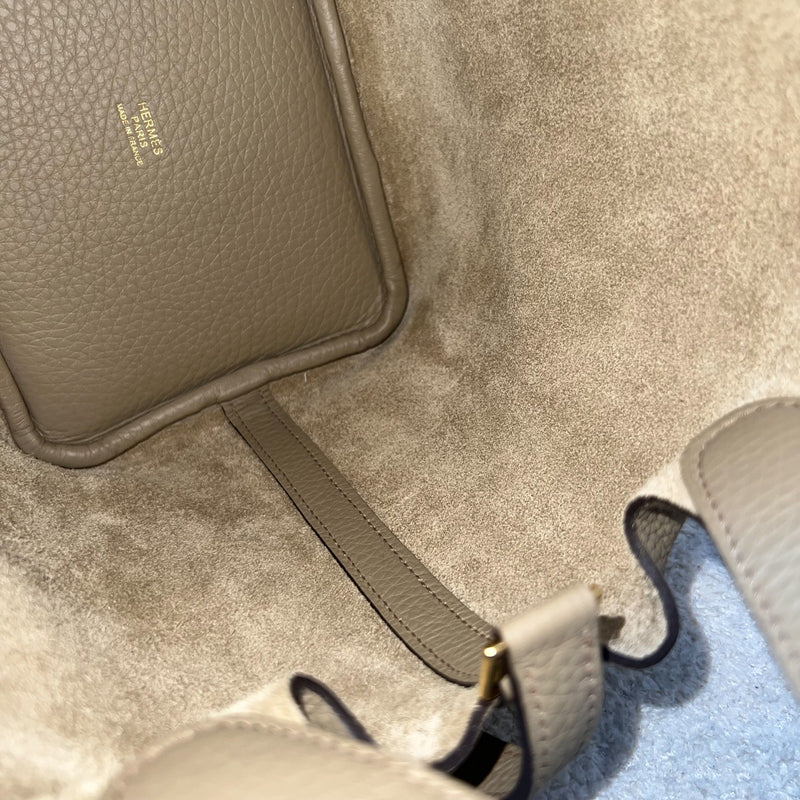 Hermes Picotin 18 in Beige Marfa Clemence Leather and GHW