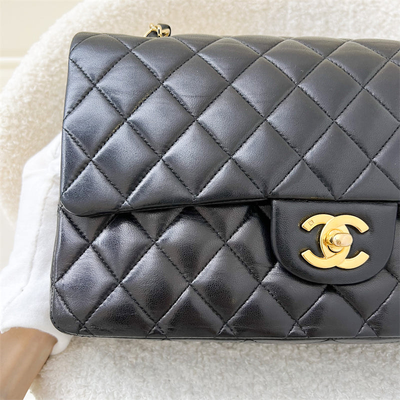 Chanel Medium Classic Flap CF in Black Lambskin and 24K GHW