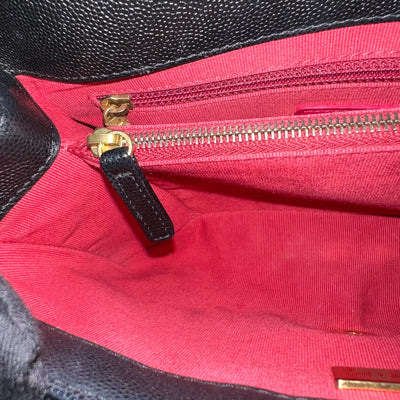 Chanel Bracelet Handle Small Flap in Black Caviar and AGHW