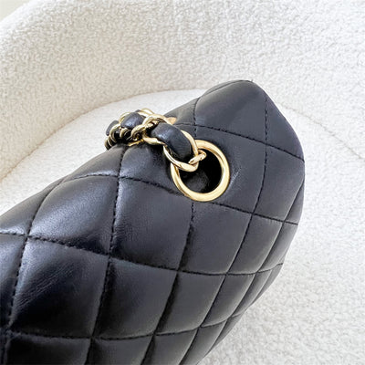 Chanel Medium Classic Flap CF in Black Lambskin and 24K GHW