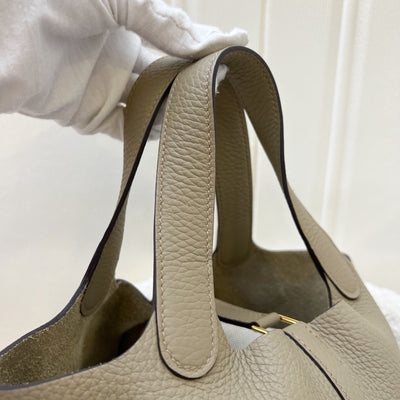Hermes Picotin 18 in Beige Marfa Clemence Leather and GHW