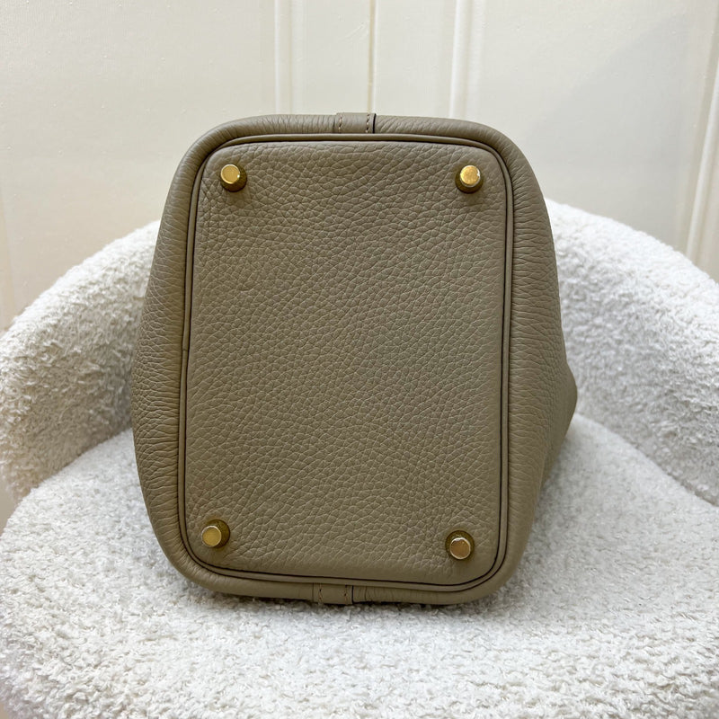 Hermes Picotin 18 in Beige Marfa Clemence Leather and GHW