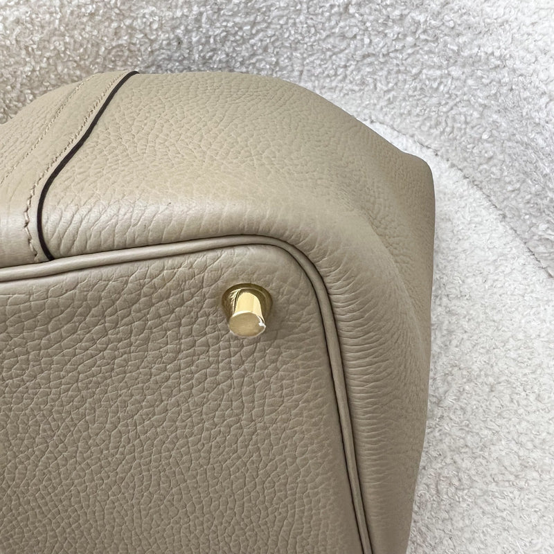 Hermes Picotin 18 in Beige Marfa Clemence Leather and GHW