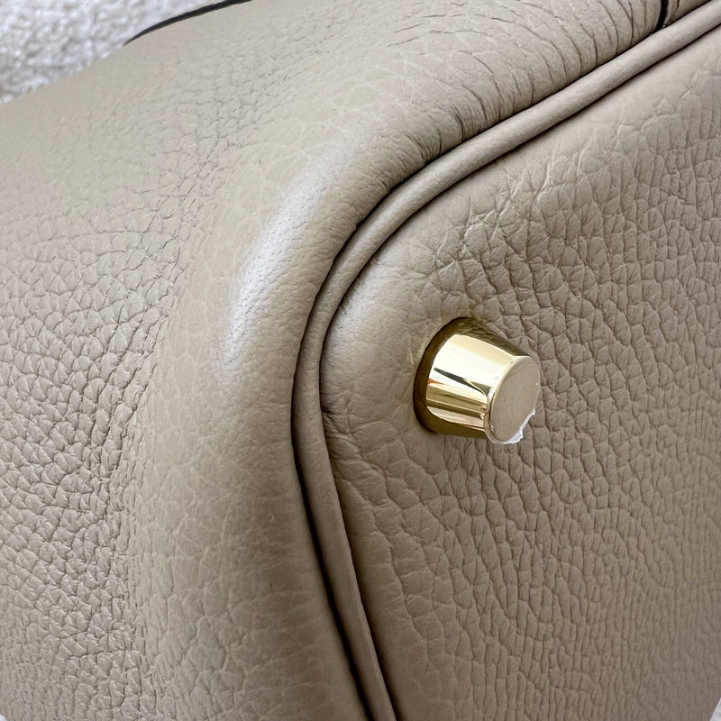 Hermes Picotin 18 in Beige Marfa Clemence Leather and GHW