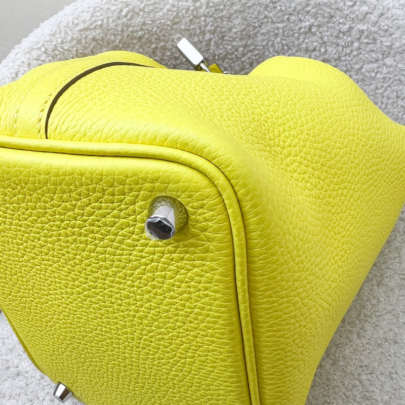 Hermes Picotin Touch 18 in Lime Clemence Leather, Mimosa Matte Alligator Leather and PHW