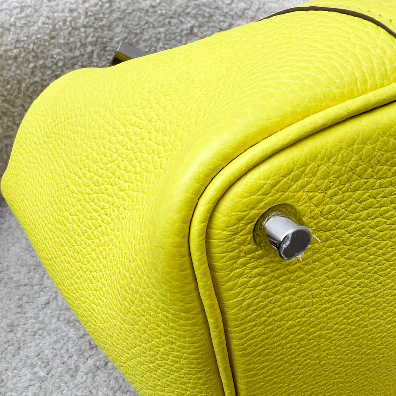 Hermes Picotin Touch 18 in Lime Clemence Leather, Mimosa Matte Alligator Leather and PHW
