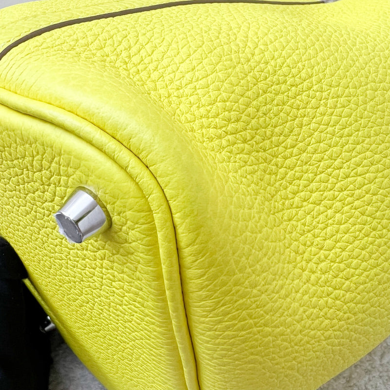 Hermes Picotin Touch 18 in Lime Clemence Leather, Mimosa Matte Alligator Leather and PHW