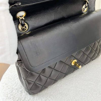 Chanel Medium Classic Flap CF in Black Lambskin and 24K GHW