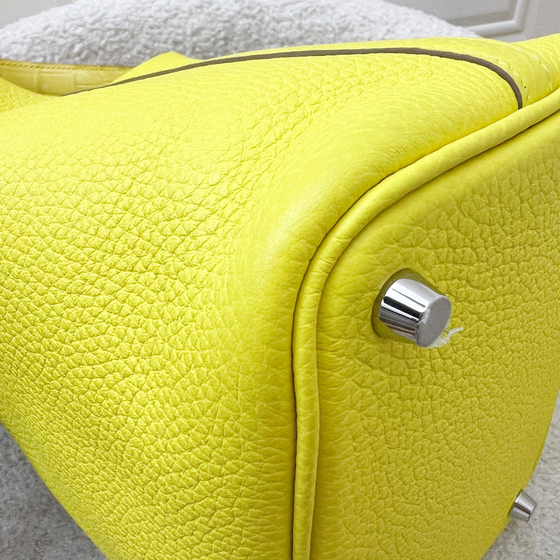 Hermes Picotin Touch 18 in Lime Clemence Leather, Mimosa Matte Alligator Leather and PHW