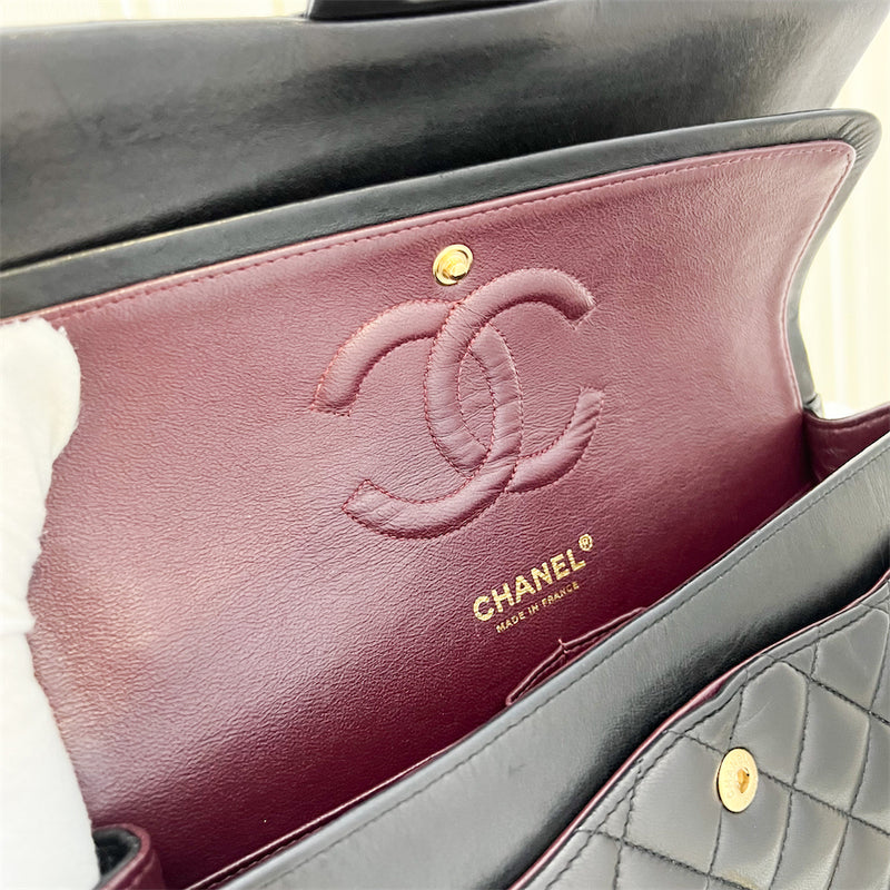 Chanel Medium Classic Flap CF in Black Lambskin and 24K GHW