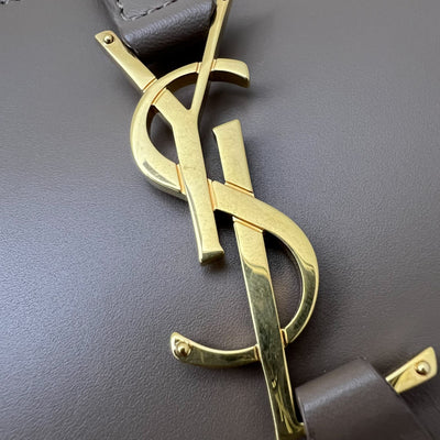 Saint Laurent YSL Le 5 à 7 Shoulder Bag in Taupe Smooth Calfskin and GHW