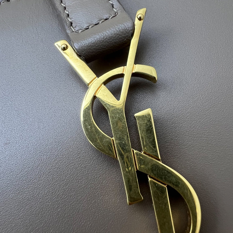 Saint Laurent YSL Le 5 à 7 Shoulder Bag in Taupe Smooth Calfskin and GHW