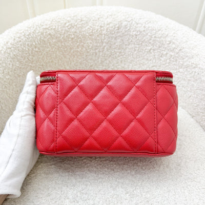 Chanel Classic Small Vanity in Raspberry Pink / Red and LGHW (Model: AP1341)