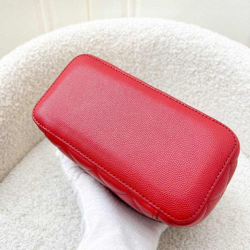 Chanel Classic Small Vanity in Raspberry Pink / Red and LGHW (Model: AP1341)