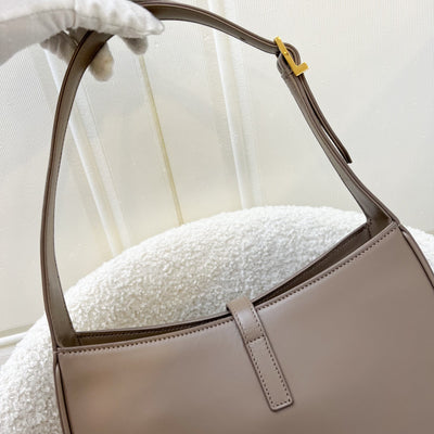 Saint Laurent YSL Le 5 à 7 Shoulder Bag in Taupe Smooth Calfskin and GHW