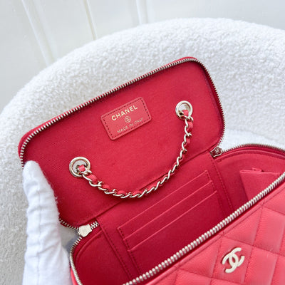 Chanel Classic Small Vanity in Raspberry Pink / Red and LGHW (Model: AP1341)