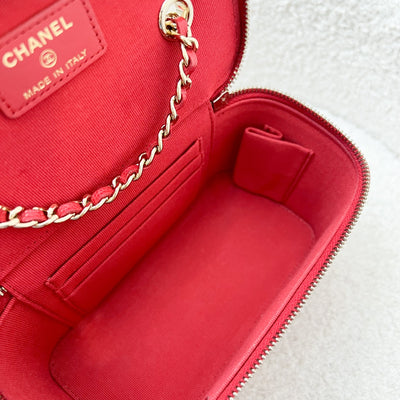 Chanel Classic Small Vanity in Raspberry Pink / Red and LGHW (Model: AP1341)