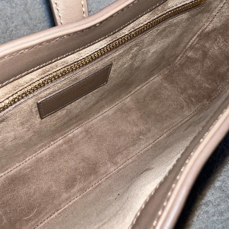 Saint Laurent YSL Le 5 à 7 Shoulder Bag in Taupe Smooth Calfskin and GHW