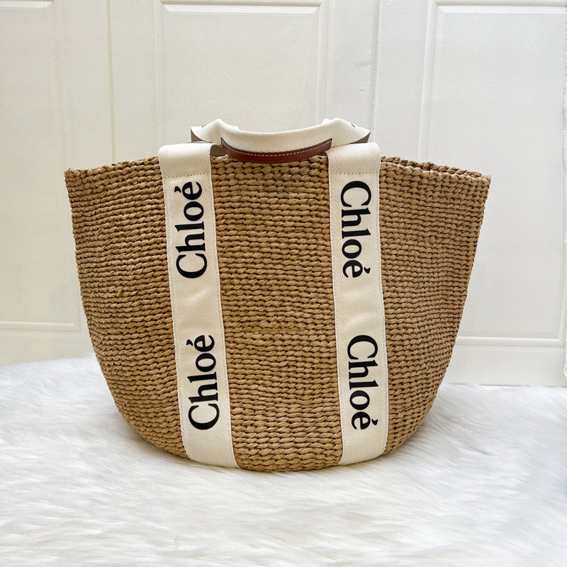 Chloé Large Woody Basket Tote Bag in Natural Fibers