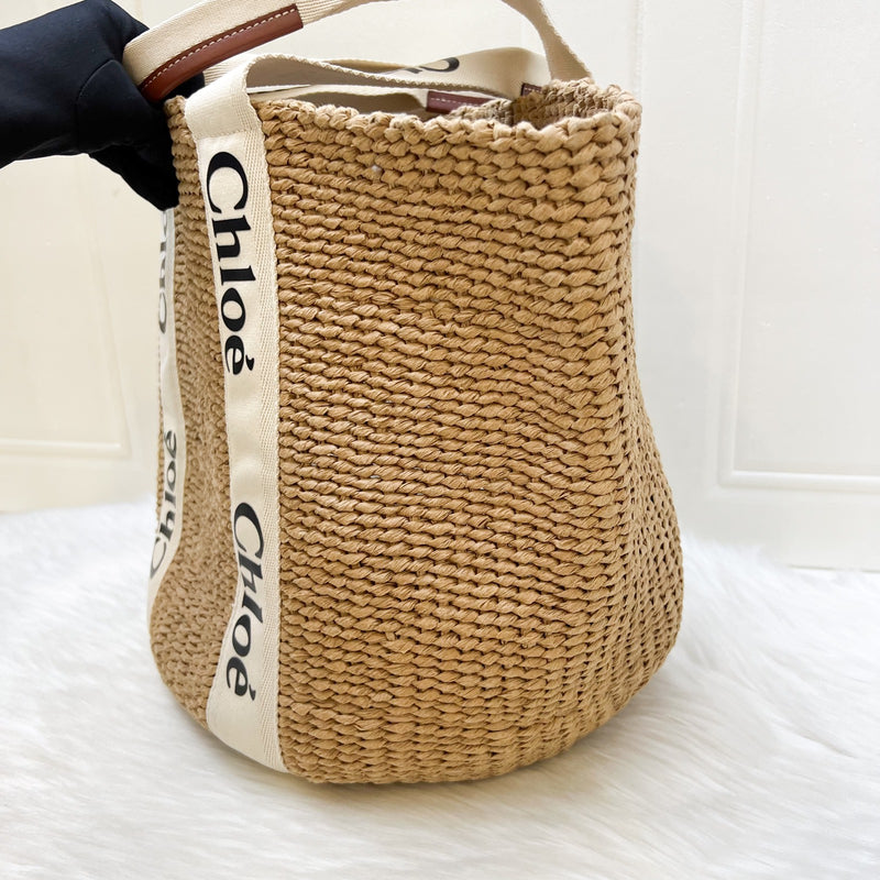 Chloé Large Woody Basket Tote Bag in Natural Fibers