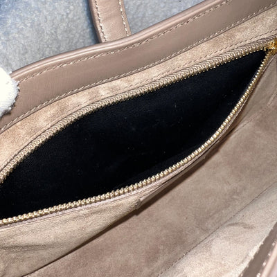 Saint Laurent YSL Le 5 à 7 Shoulder Bag in Taupe Smooth Calfskin and GHW