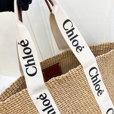 Chloé Large Woody Basket Tote Bag in Natural Fibers