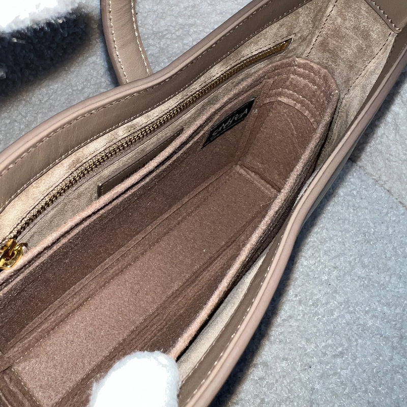 Saint Laurent YSL Le 5 à 7 Shoulder Bag in Taupe Smooth Calfskin and GHW