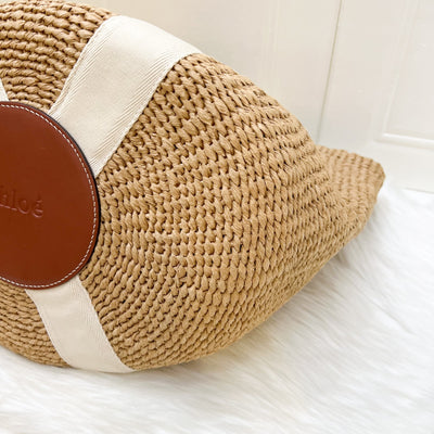 Chloé Large Woody Basket Tote Bag in Natural Fibers