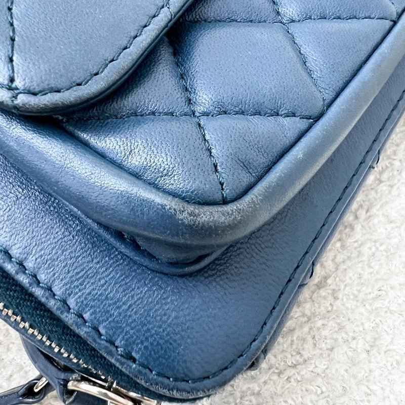 Chanel Seasonal Camera Bag in Blue Lambskin and SHW