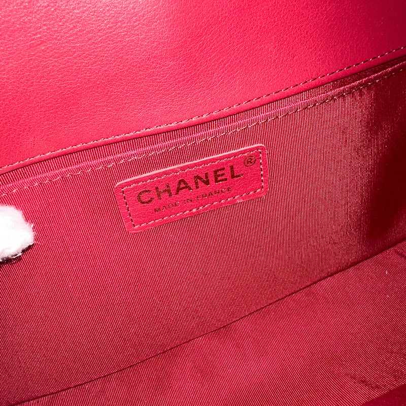 Chanel Medium 25cm Boy Flap in Dark Red Lambskin and AGHW