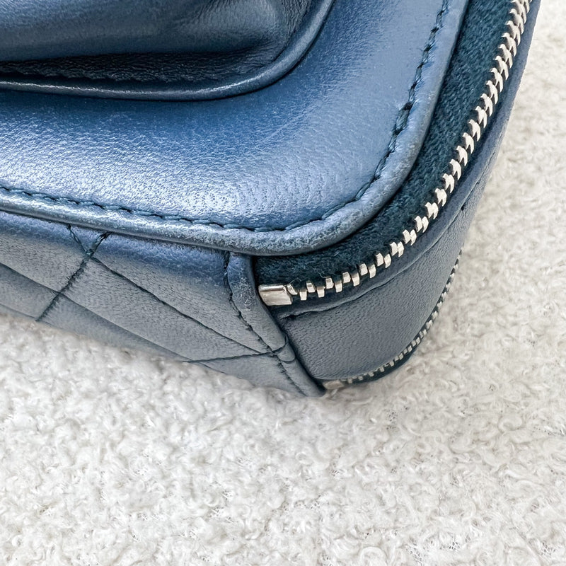 Chanel Seasonal Camera Bag in Blue Lambskin and SHW