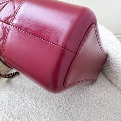 Chanel Medium (New Large) Gabrielle Hobo Bag in Dark Red Distressed Leather and 3-Tone HW