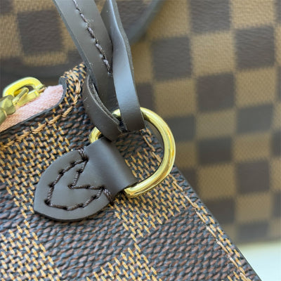 LV Neverfull MM in Damier Ebene Canvas, Pink Interior and GHW (Model: N41603)