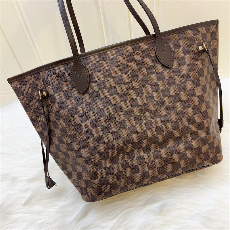 LV Neverfull MM in Damier Ebene Canvas, Pink Interior and GHW (Model: N41603)