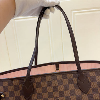 LV Neverfull MM in Damier Ebene Canvas, Pink Interior and GHW (Model: N41603)