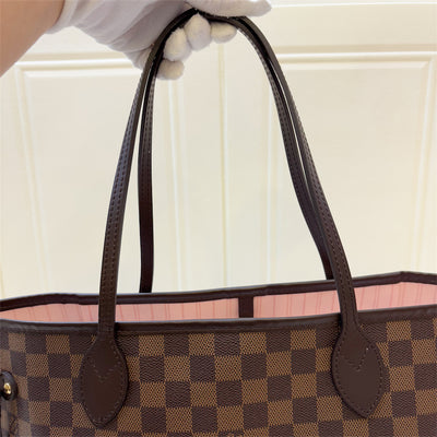 LV Neverfull MM in Damier Ebene Canvas, Pink Interior and GHW (Model: N41603)